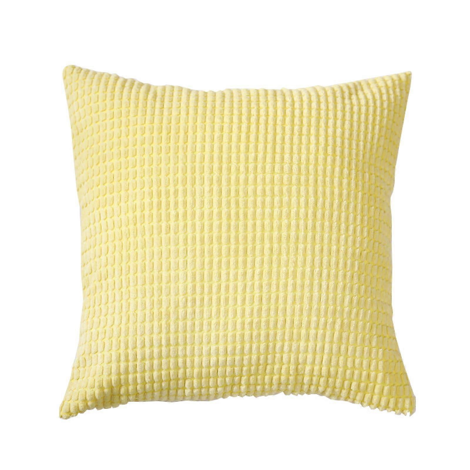 Throw Pillow Covers - Set Of 2 Large Solid Yellow Corn Kernel Pillow Covers For Home And Sofa