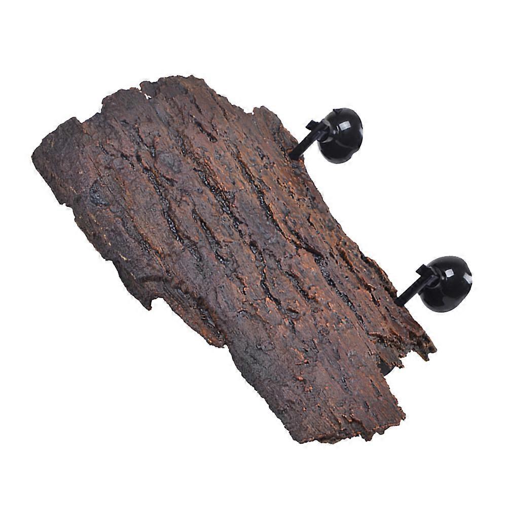 Landscaping Resin Decoration Simulated Arch Bark Tree Adornment Suction Cups Cage Landscaping Creeper Resting Lying Down Pad Decor for Home Shop Fish