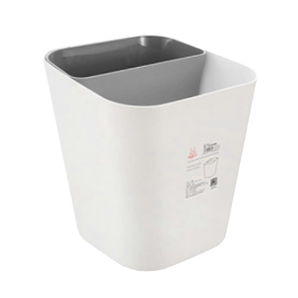 Wet and Dry Dual Use Trash Can Garbage Can Home Plastic Rubbish Storage Box Container Grey
