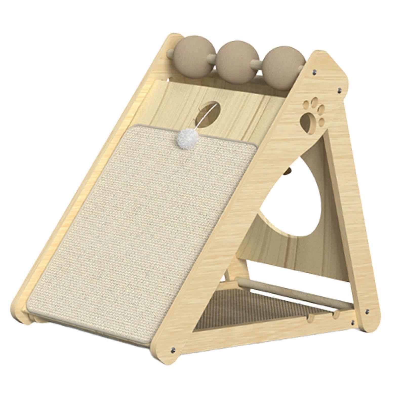 Scratch board for cats Foldable wooden sisal scratch board for indoor cats Spacesaving training toy for kittens and multiple cats