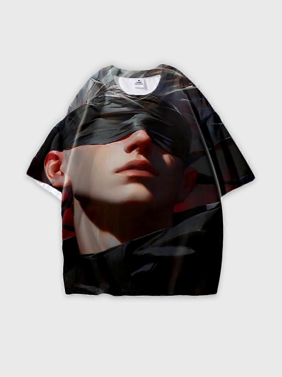 T-shirt round neck Character Pattern loose short sleeve P2569