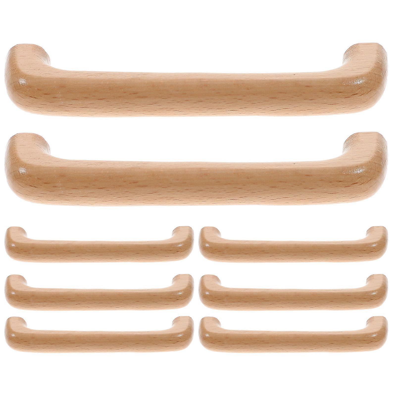 6 Pack Beech Wood Bow Shaped Cabinet Pulls Durable Furniture Handles Easy DIY Installation for Dressers Closets and Cupboards Replacement Hardware