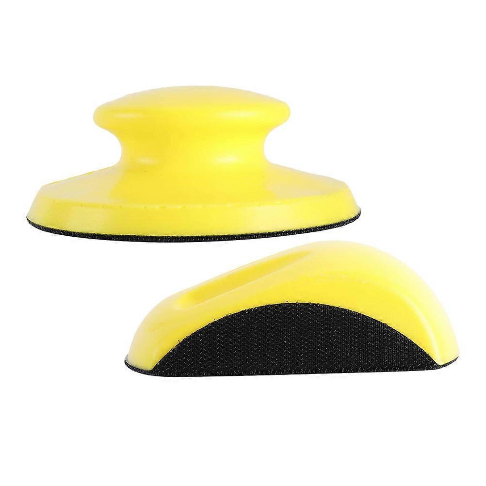 Yellow Hand Sanding Blocks with PU Material for Polishing 2pcs 5 Inch