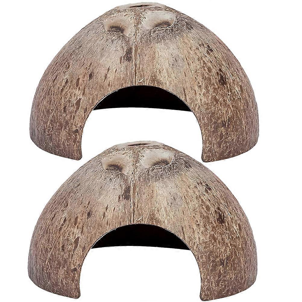 2Pcs Wear Resistant Reptile Shelters Delicate Terrarium Decors Decorative Reptile Hideouts