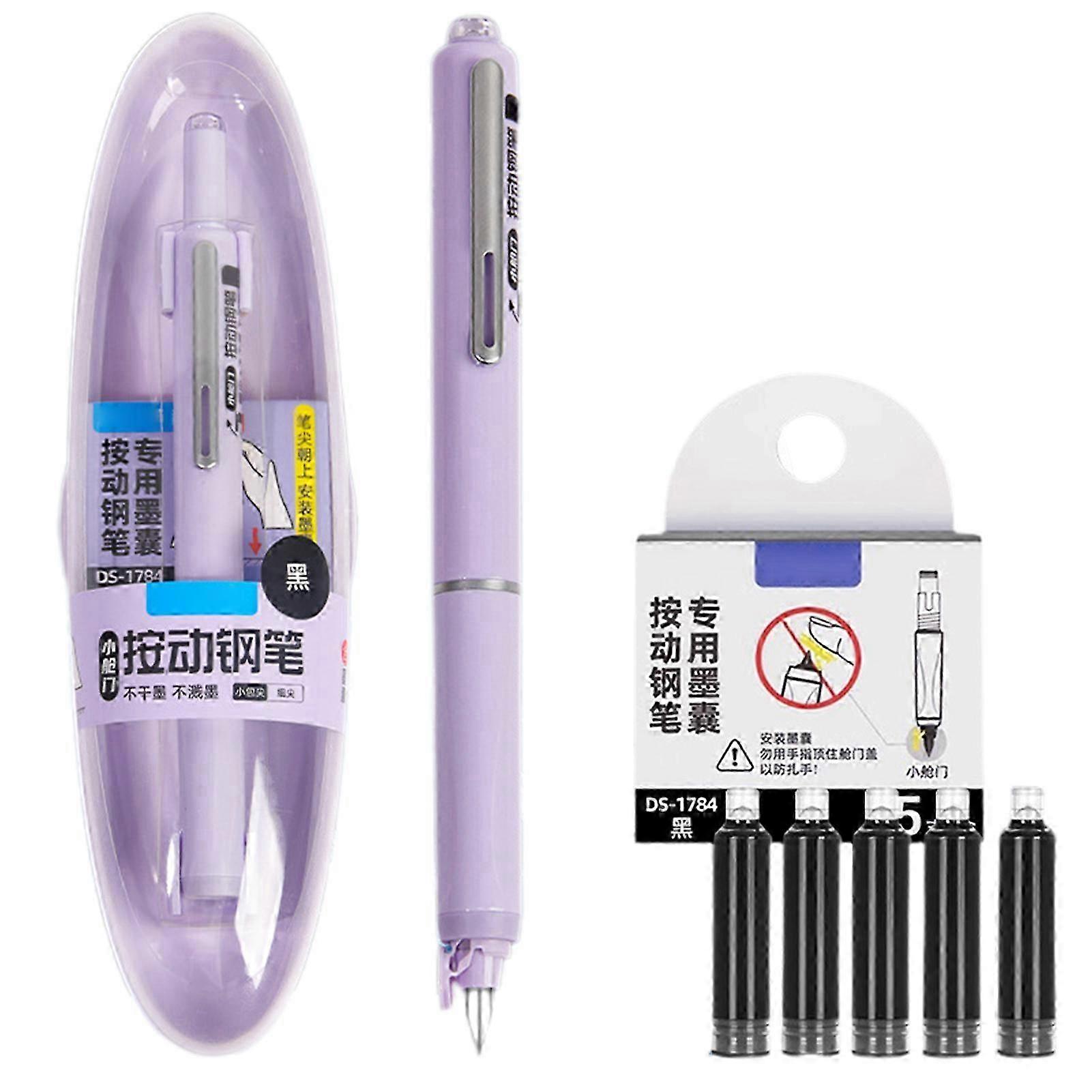 2025 Retractable Fountain Pen with Fine Nib, Refillable Ink Cartridges for Calligraphy, Journaling, and Daily Use, Perfect Gift for Students