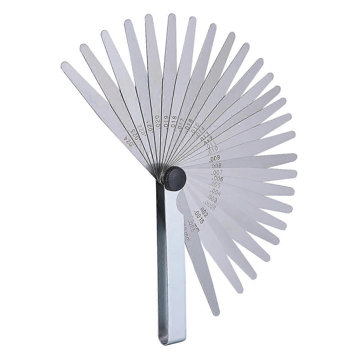 1 Set 26pcs Stainless Steel Thickness Gauge for Measuring Silver Color Easy to Use and Carry