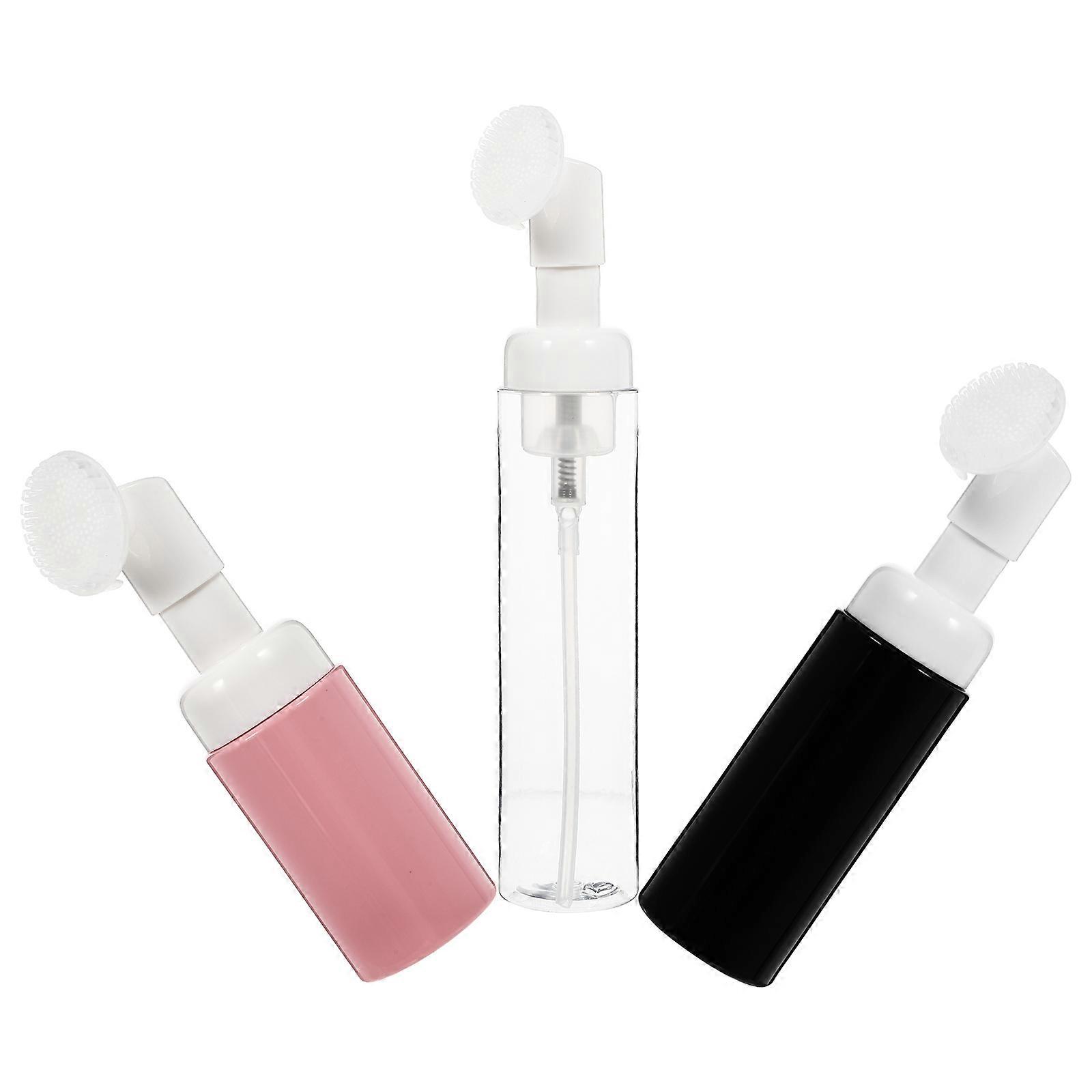 Foaming Bottles with Brush Head 3Pcs Portable Sub Bottles for Soap Shampoo Gel Assorted Color