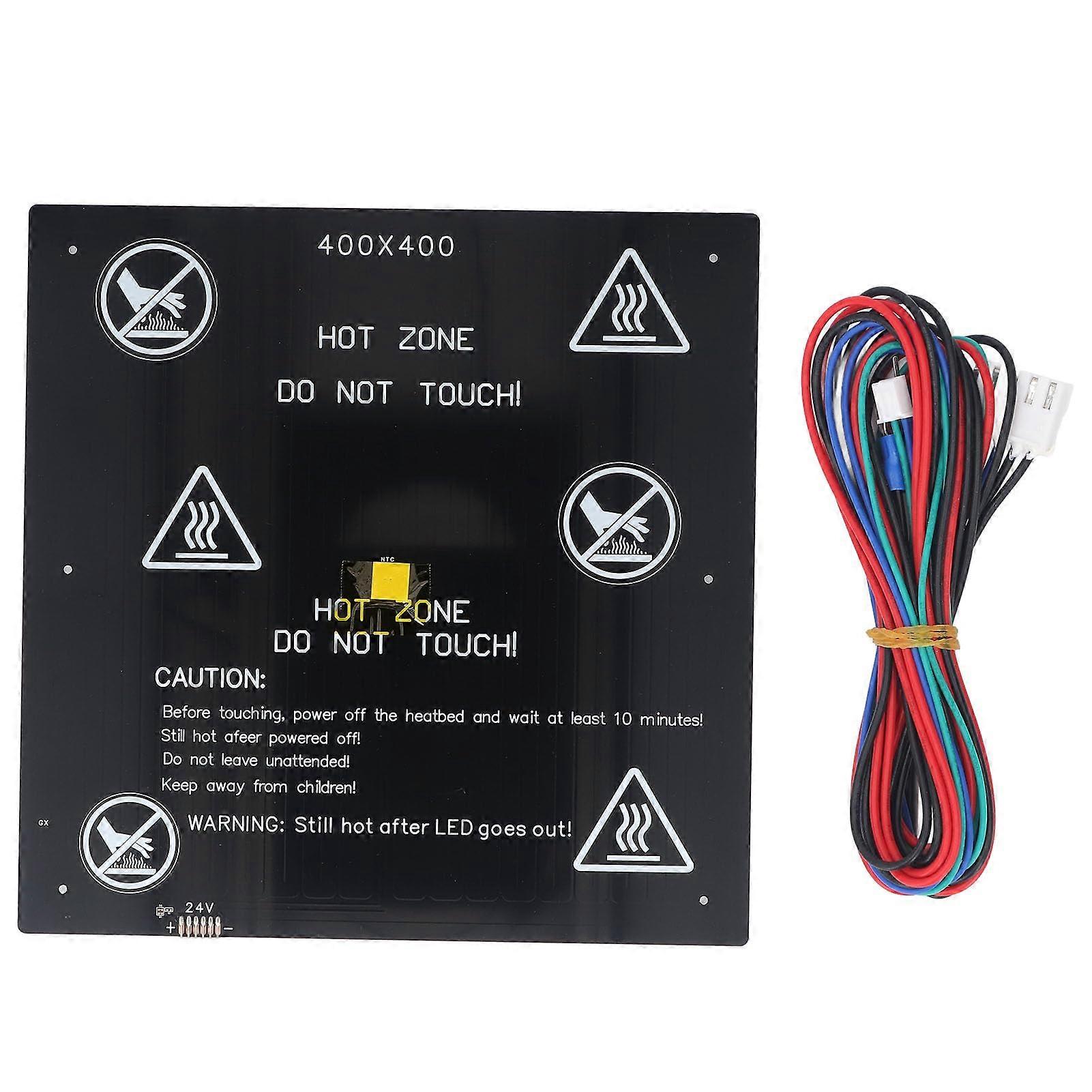 Heat Bed Kit for 3D Printer 400x400mm, Aluminum Alloy, Efficient Heating, Stable Performance, Compatible with Various Models