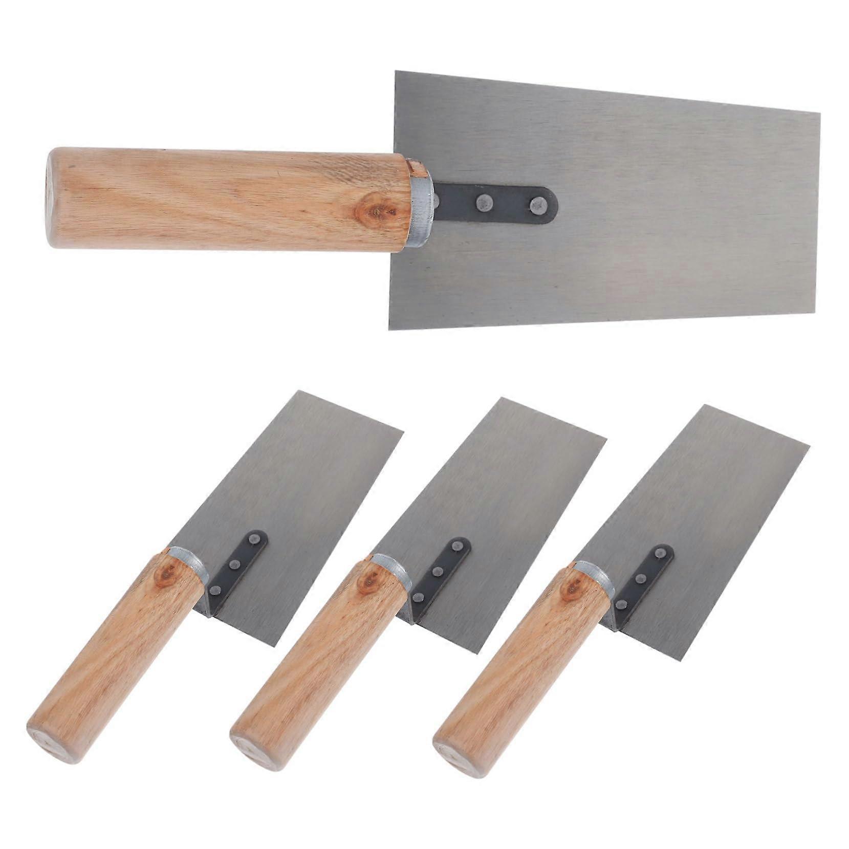 4piece spatula set for plastering and masonry work, versatile for smoothing, polishing, and applications in construction projects.