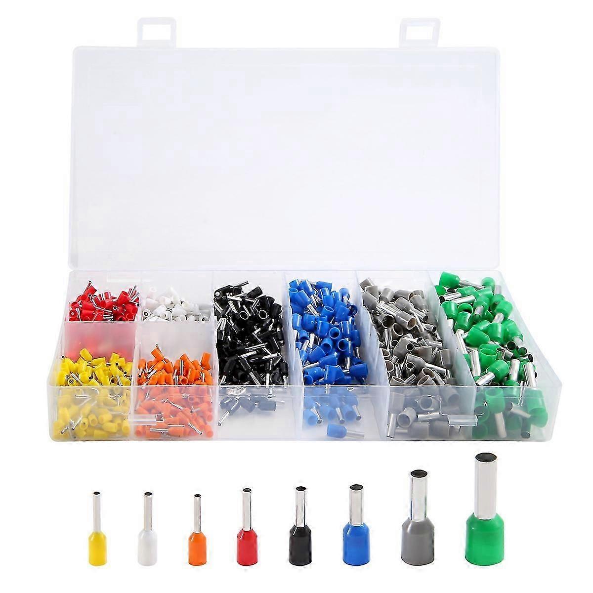 800 PCS Ferrules kit, Wire Ferrules Crimp Connector, Insulated Cord Pin End Terminal AWG 22-10 Kit ,