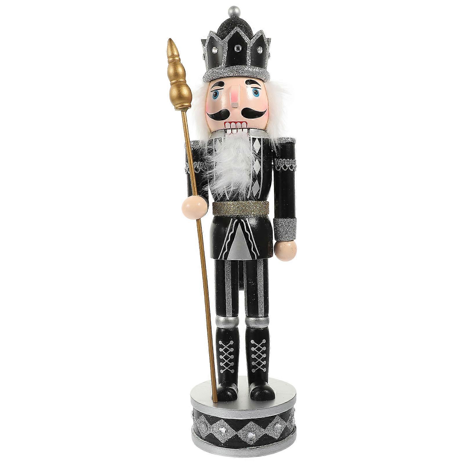 Xmas Nutcracker Decorations Christmas Themed Puppet Ornament For Office Decoration In Silver Color With Decorative Purpose 1Pcs