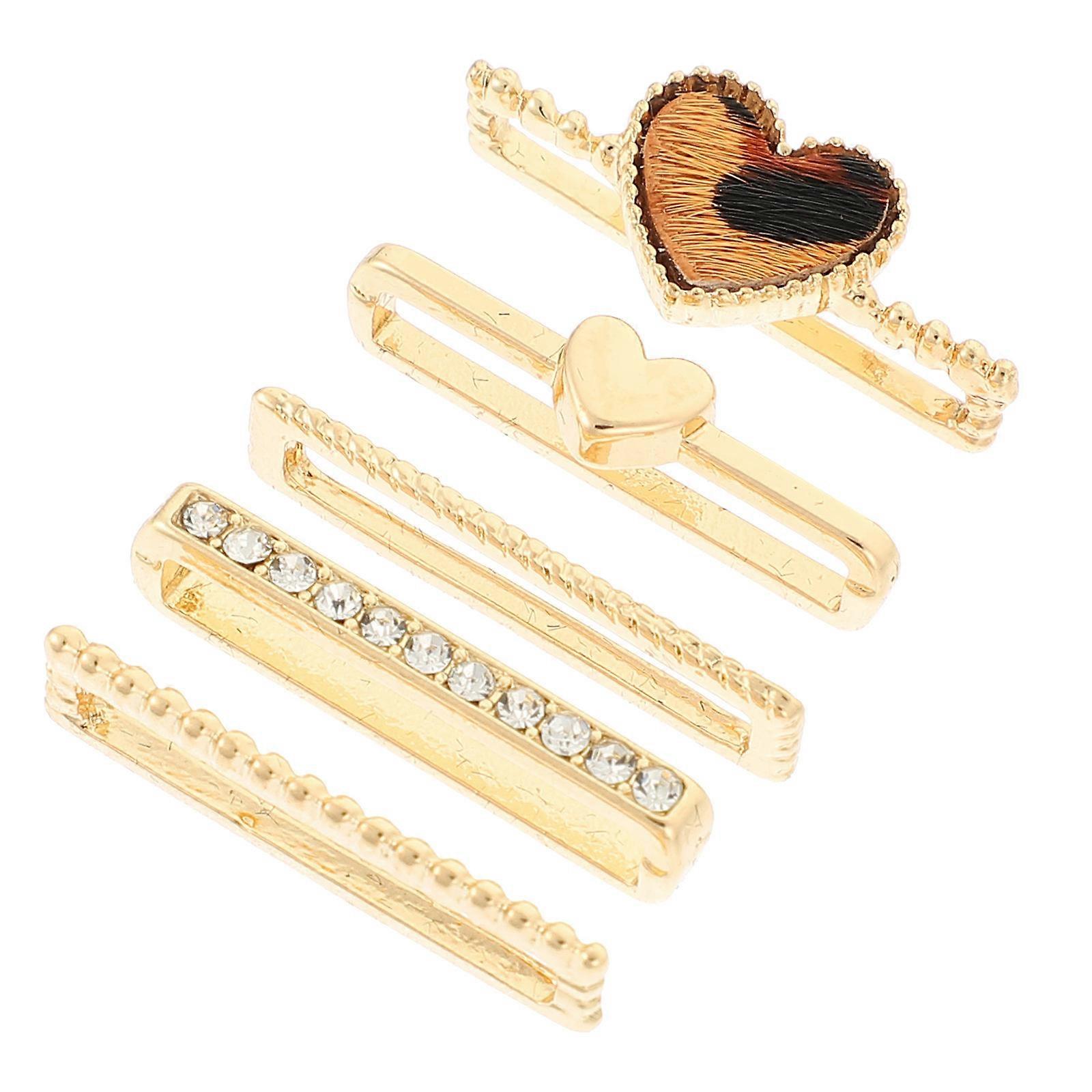 Golden Zinc Alloy Watchband Charm with Sparkly Decorative Rings for Watch Strap Decoration