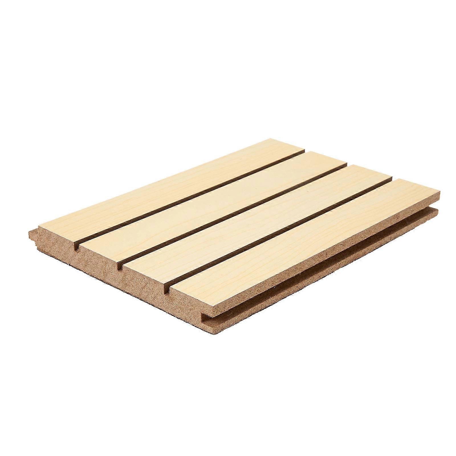 פאנל אקוסטי מעץ עם עיצוב חריץ לספיגת קול – גימור עץ בהיר לאולפנים ביתיים, משרדים וחדרי כושר