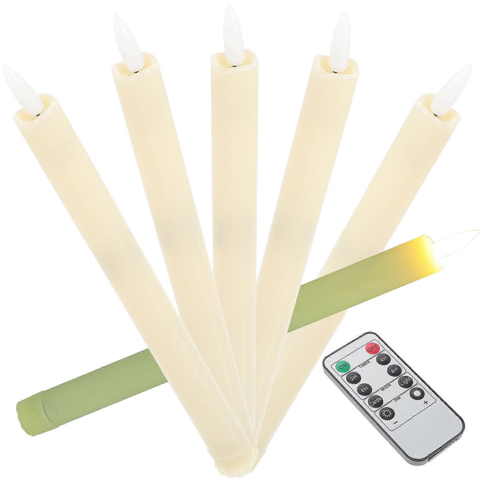 6pcs Flameless Taper Candles with Remote, Battery Operated LED Lights for Table Decor, Warm Glow, Versatile Mood & Festival Lighting
