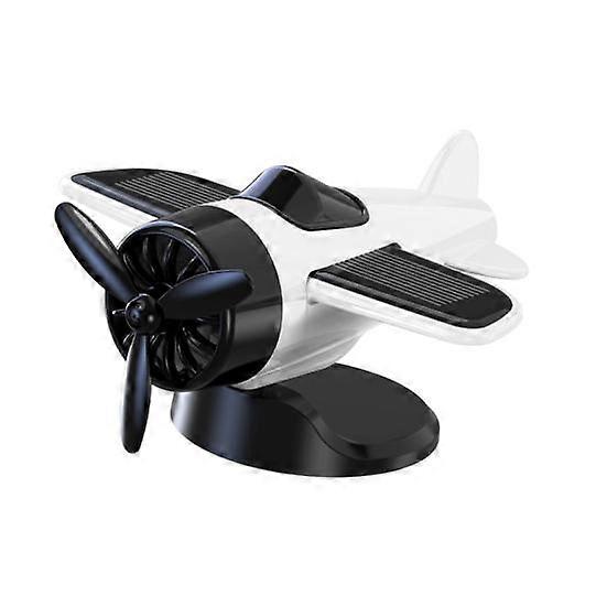 Solar Powered Airplane Car Decor Dynamic Dashboard Ornament with Gliding Motion Silent Propeller Rotating  Small Airplane Drift Accessories