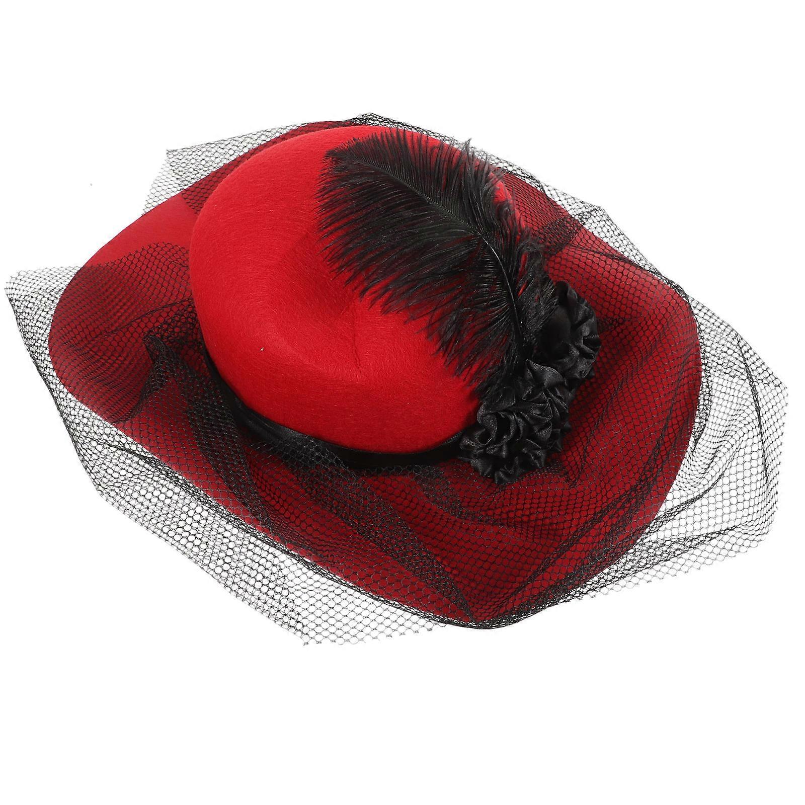Fashionable Wide Brim Hat For Women At Wedding Tea Party Charming Appearance 34x34cm 1Set