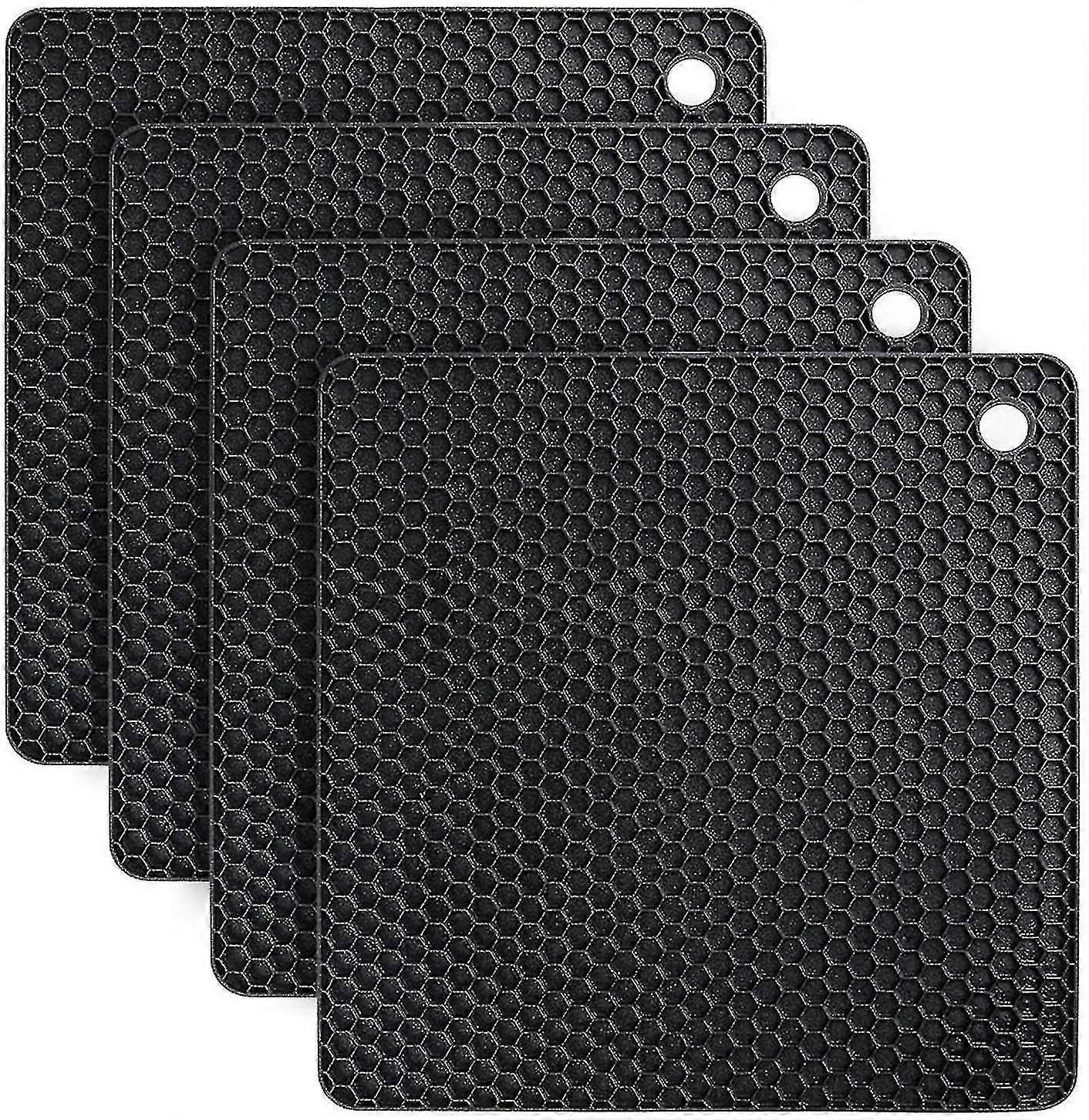 4pcs Silicone Non-Slip Heatproof Dining Table Coasters