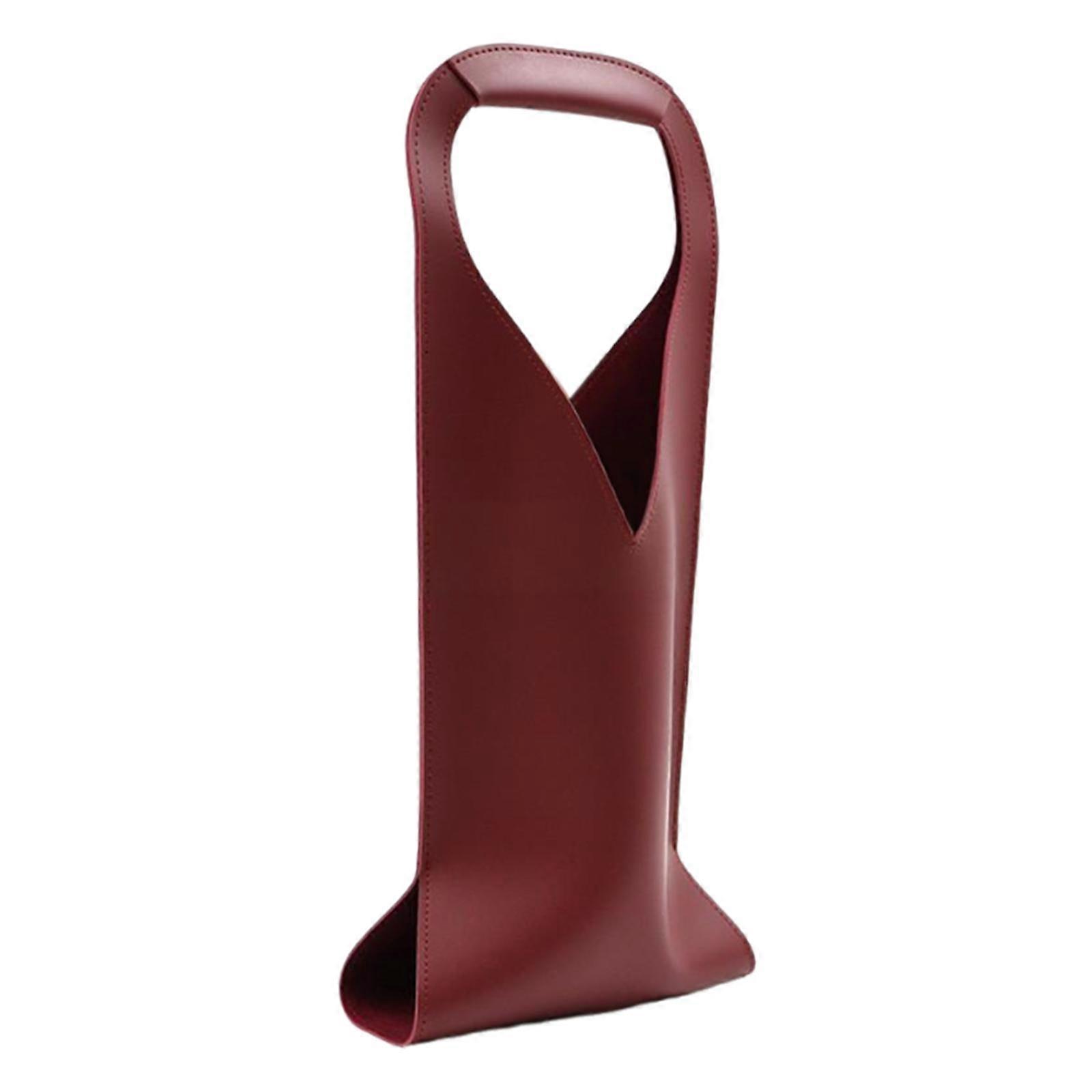 Single Bottle Carrier Carrying Tote with Handle PU leather Storage Bag for