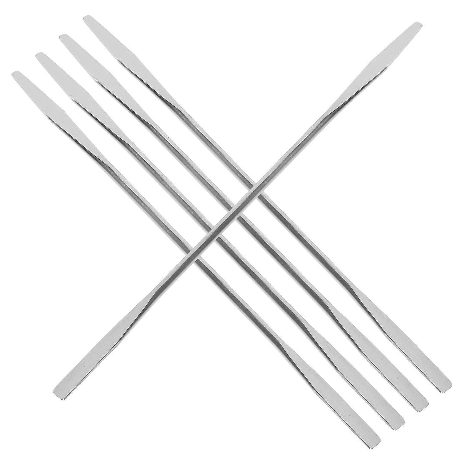 Metal Spatula Set 5Pcs Simple Design Ideal For Makeup Artists Mixing Cosmetic Pigments And Stirring Foundation Easily