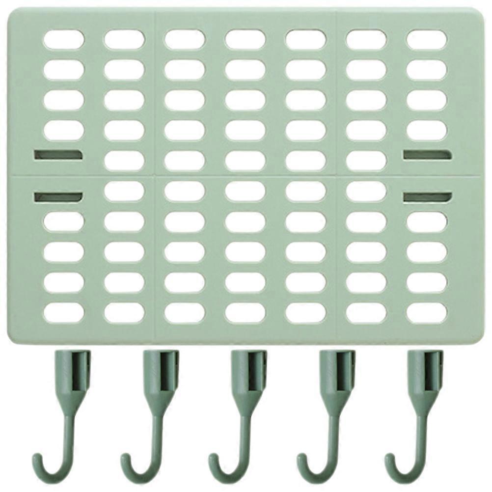 Green Plastic Peg Board Wall Storage Rack for Home Organization with Multiple Hole Positions