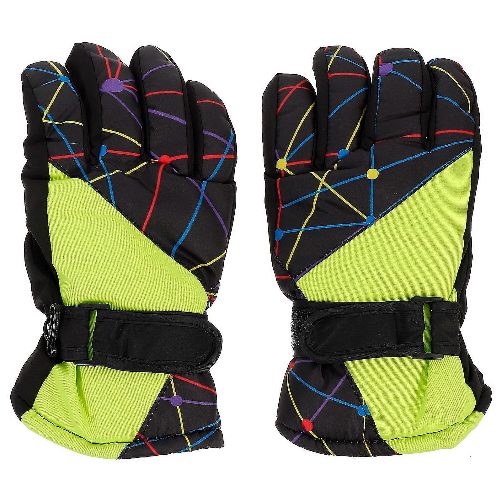 Kids Skiing Gloves Riding Gloves Waterproof Anti-slip Design for Mountain Climbing with Assorted Color 1 Pair