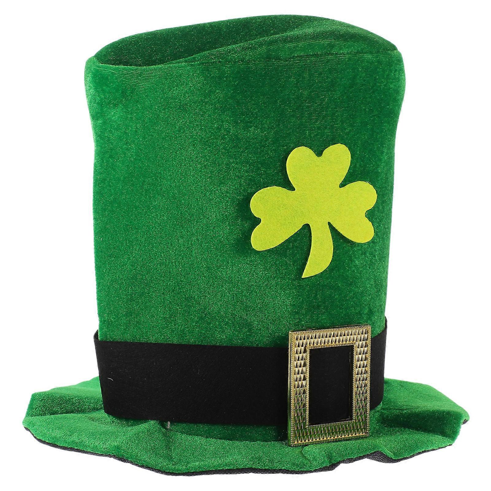 St. Patrick's Day Hat with Yellow Shamrock Decoration – Comfortable Irish Party Accessory for Adults
