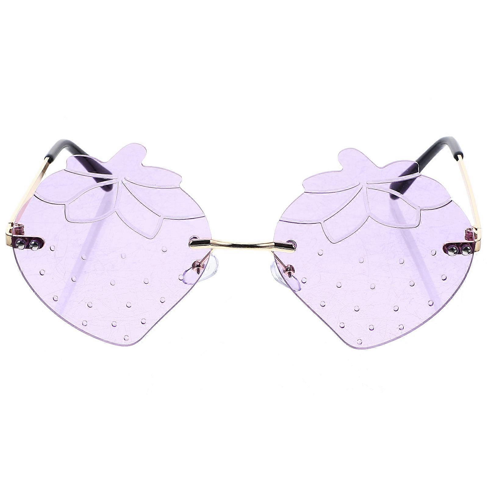 Strawberry Shaped Party Sunglasses Fun Irregular Design Lightweight Durable Glasses for Festivals Birthdays Beach Travel Special Occasions