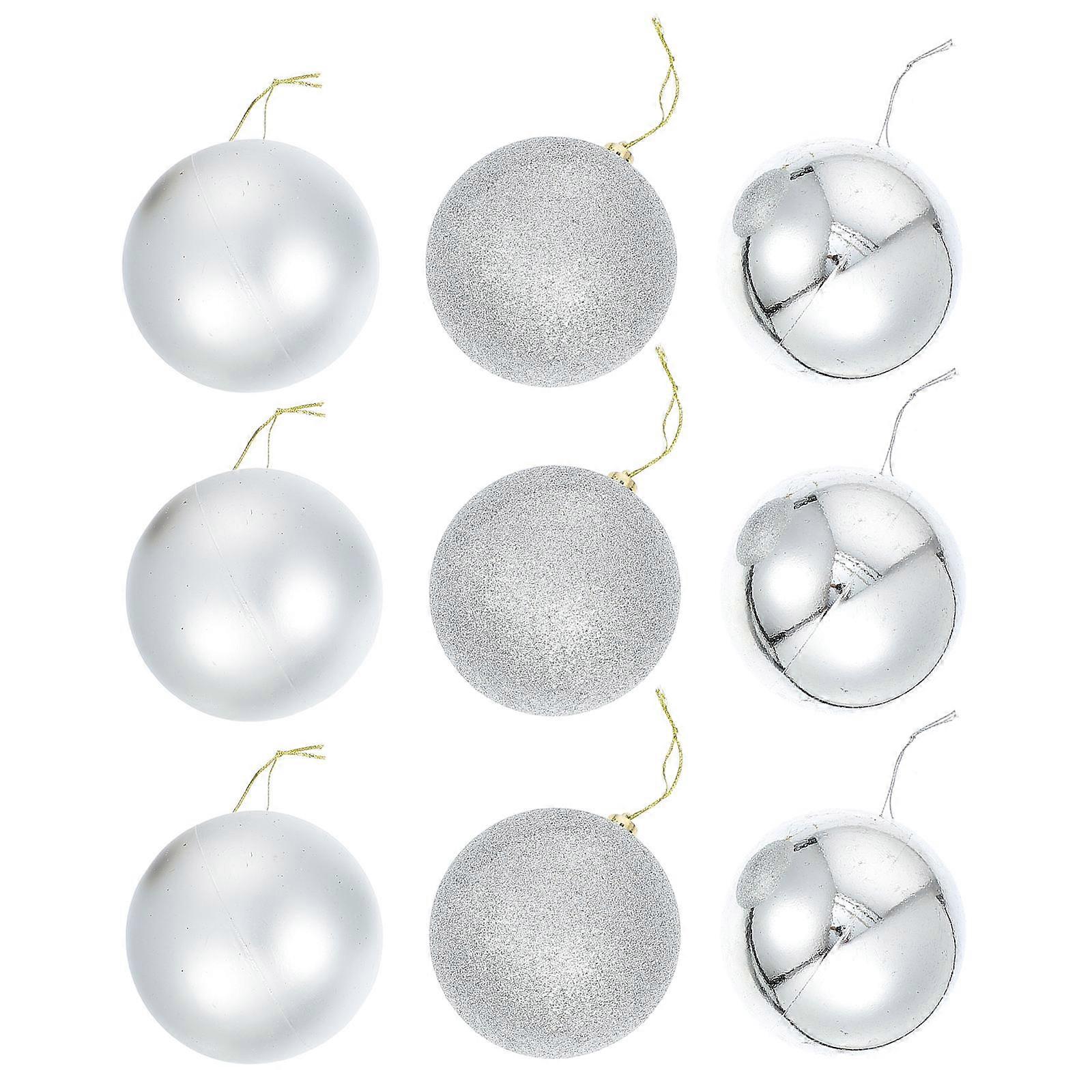 24Pack Delicate Design Christmas Tree Ornaments Hanging Decoration For Festival Party In Silver Color