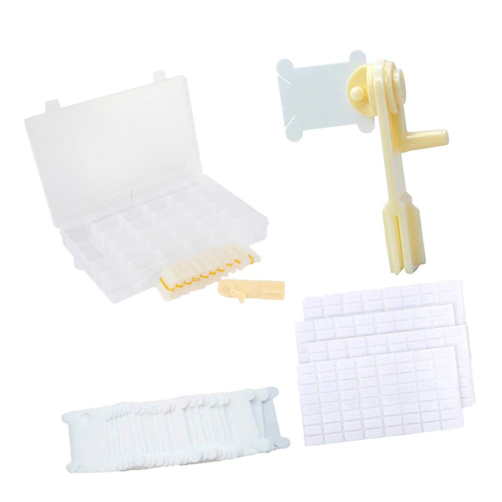 DIY Craft Supplies Including 100 Pcs Winding Plate Boards For Easy Thread Untangling In Practical Storage Box