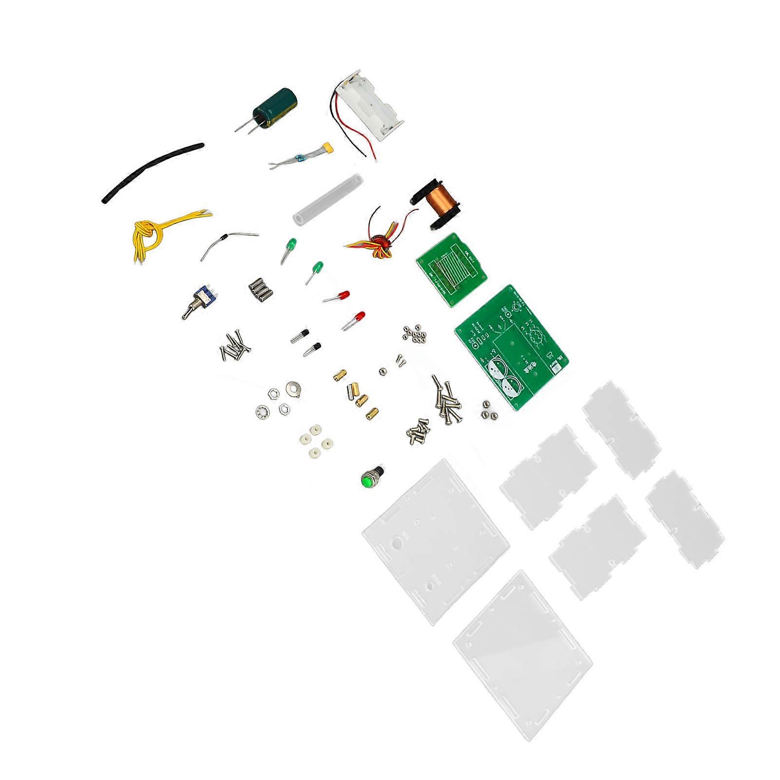 High Voltage Electromagnetic Gun DIY Kit Coil Voltage Booster Gun Toy Kit for Teaching 100V