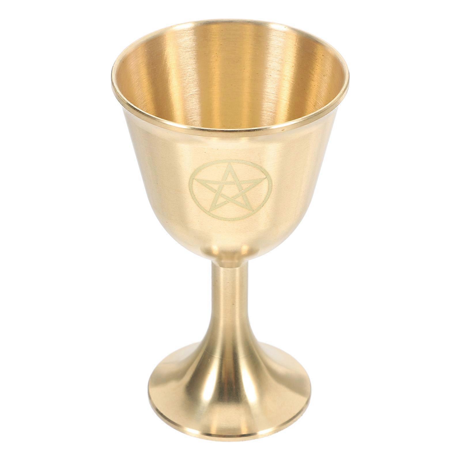 Pentagram Goblet Copper Drinking Cup Altar Use Golden Vintage 1Pack