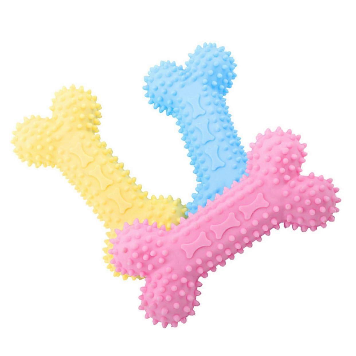 3piece Chew Toy Set for Small Dogs  Dental Care and Playtime Fun (Assorted Colors)
