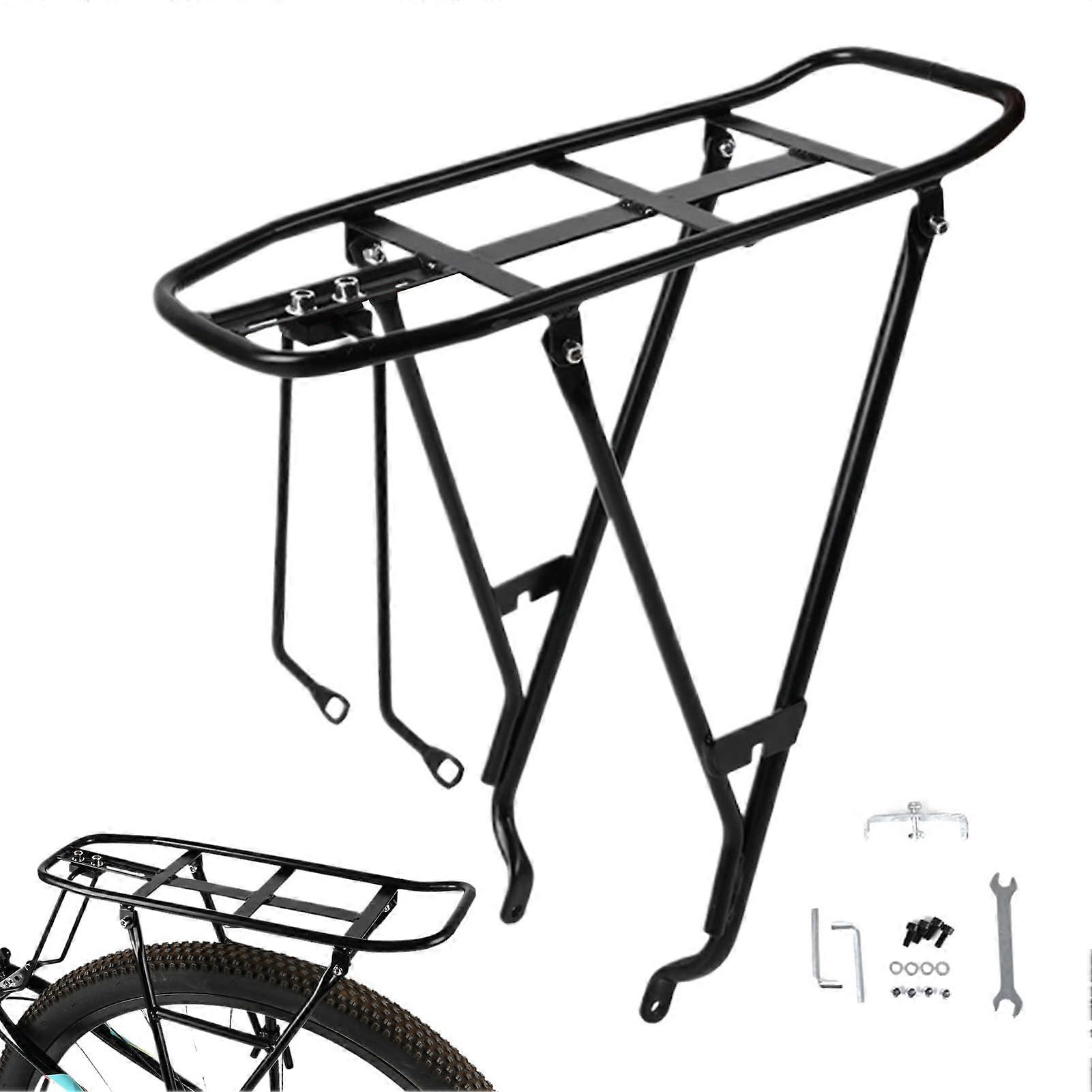 Rear Expanded Pannier Rack HeightAdjustable Luggage Carrier for Bike Baskets and Rides