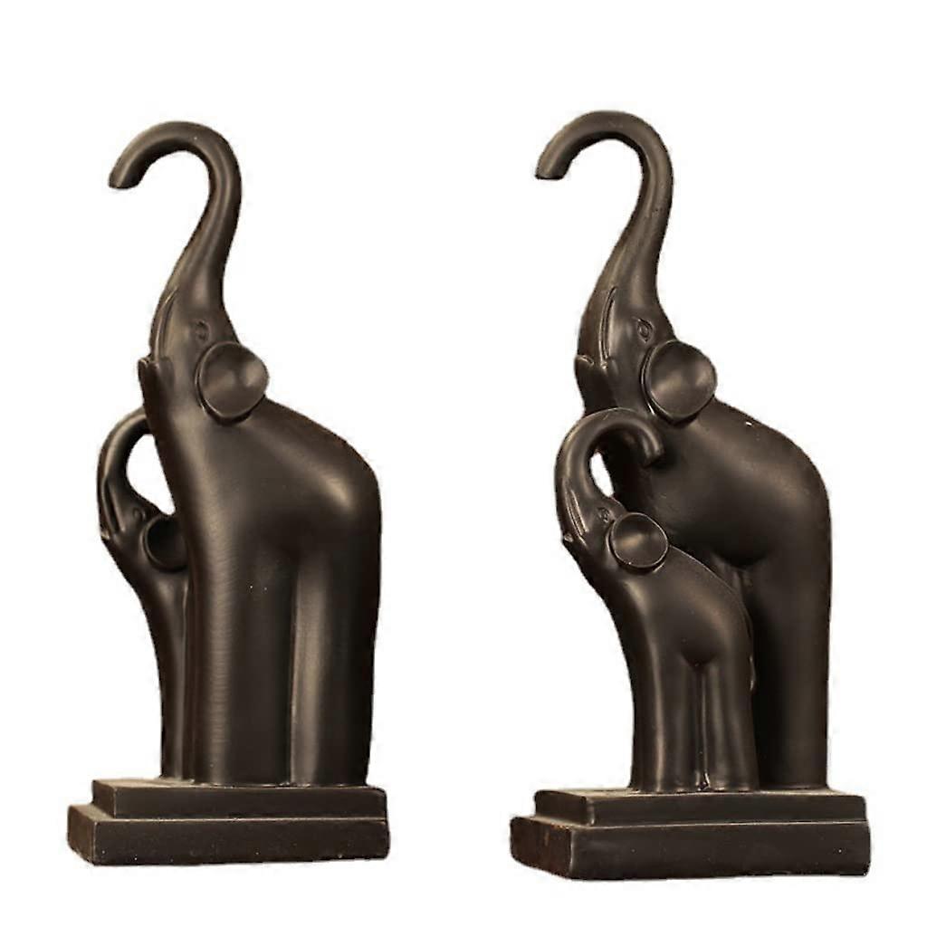 Elephant Shape Bookends Heavy Duty Resin Book Support for Large Books, Decorative Book Stops, 1 Pair for Shelves