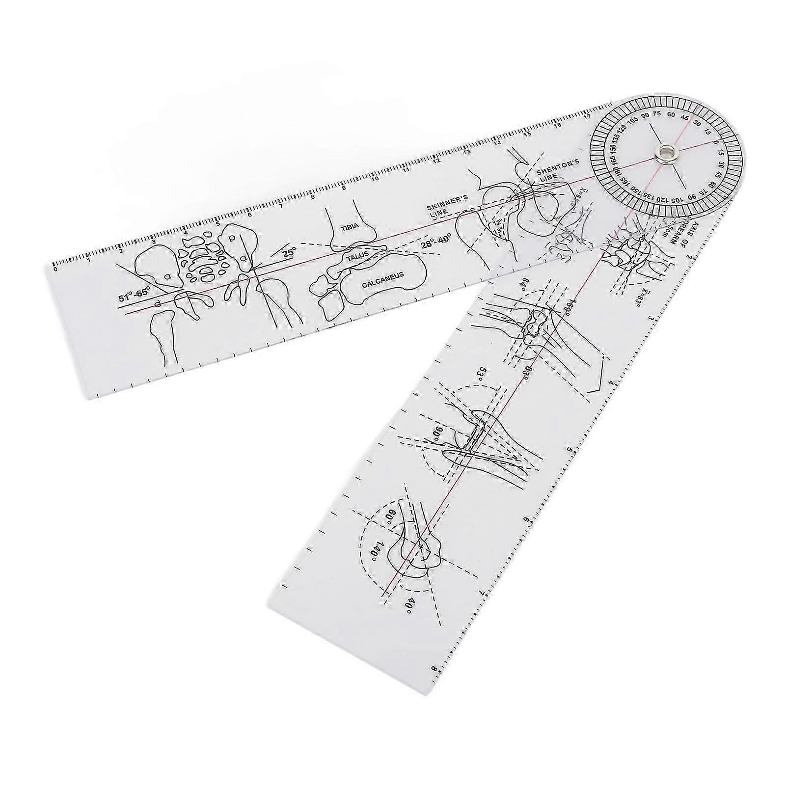 Joint Ruler Transparent Plastic Spinal Goniometer Physical Angle Protractor Ruler