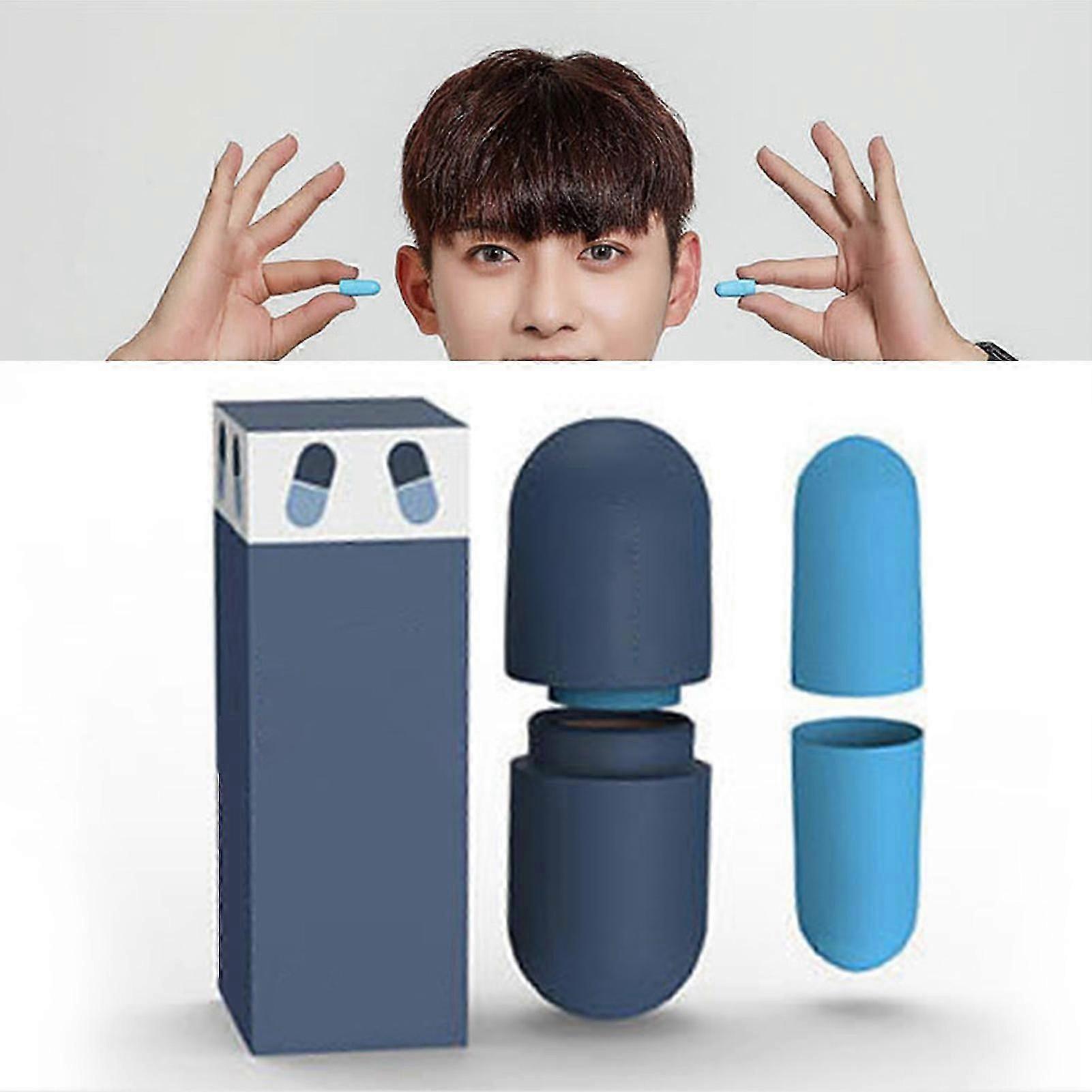 Noise Canceling Earplugs Soft Hearing Protection Earplugs for Sleeping Working with Capsule Storage Blue