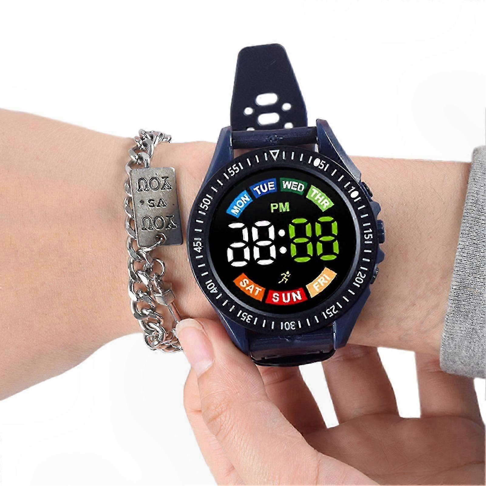 Children's Waterproof Digital Watch with Large Display and Calendar Function for Boys and Girls Fashion Sports Electronic Clock