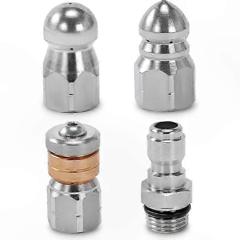 Rotating Drain Cleaning Nozzle with 1/4 Inch Quick Connect for Sewer Jetter Tips