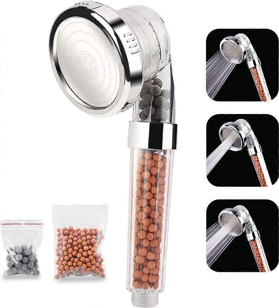 3 in 1 filter shower head, shower head, water saving shower head with ion filter, limescale filter and 3 jet types