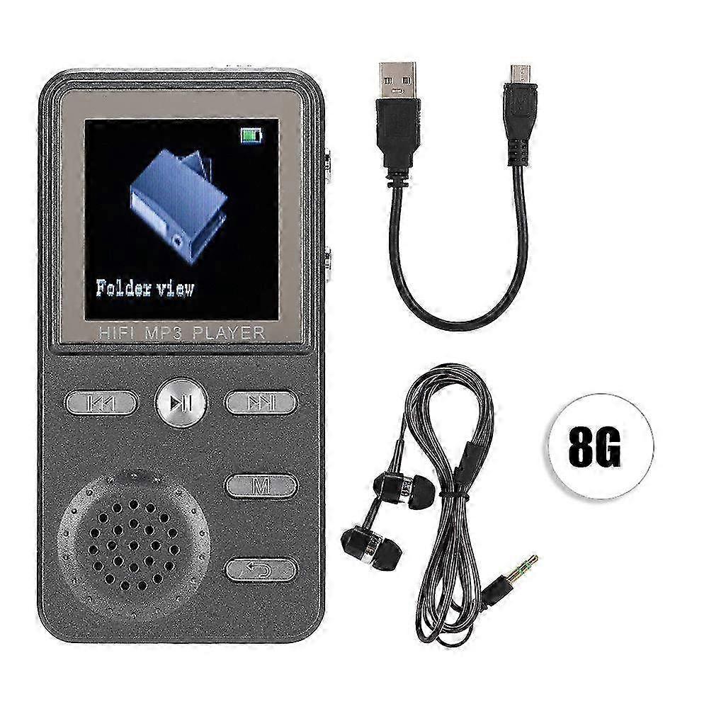 Portable Metal MP3 Music Player with 1.41 Inch LCD Screen - 8GB Lossless HiFi Sound for High-Quality Music on the Go