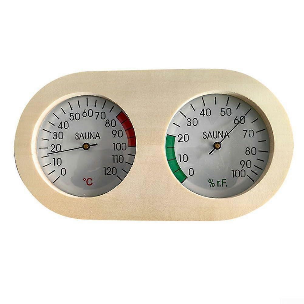 Wooden Sauna Thermometer Hygrometer for Wall-Mounted Condition Monitoring, Accurate Temperature and Humidity Tracking Tool