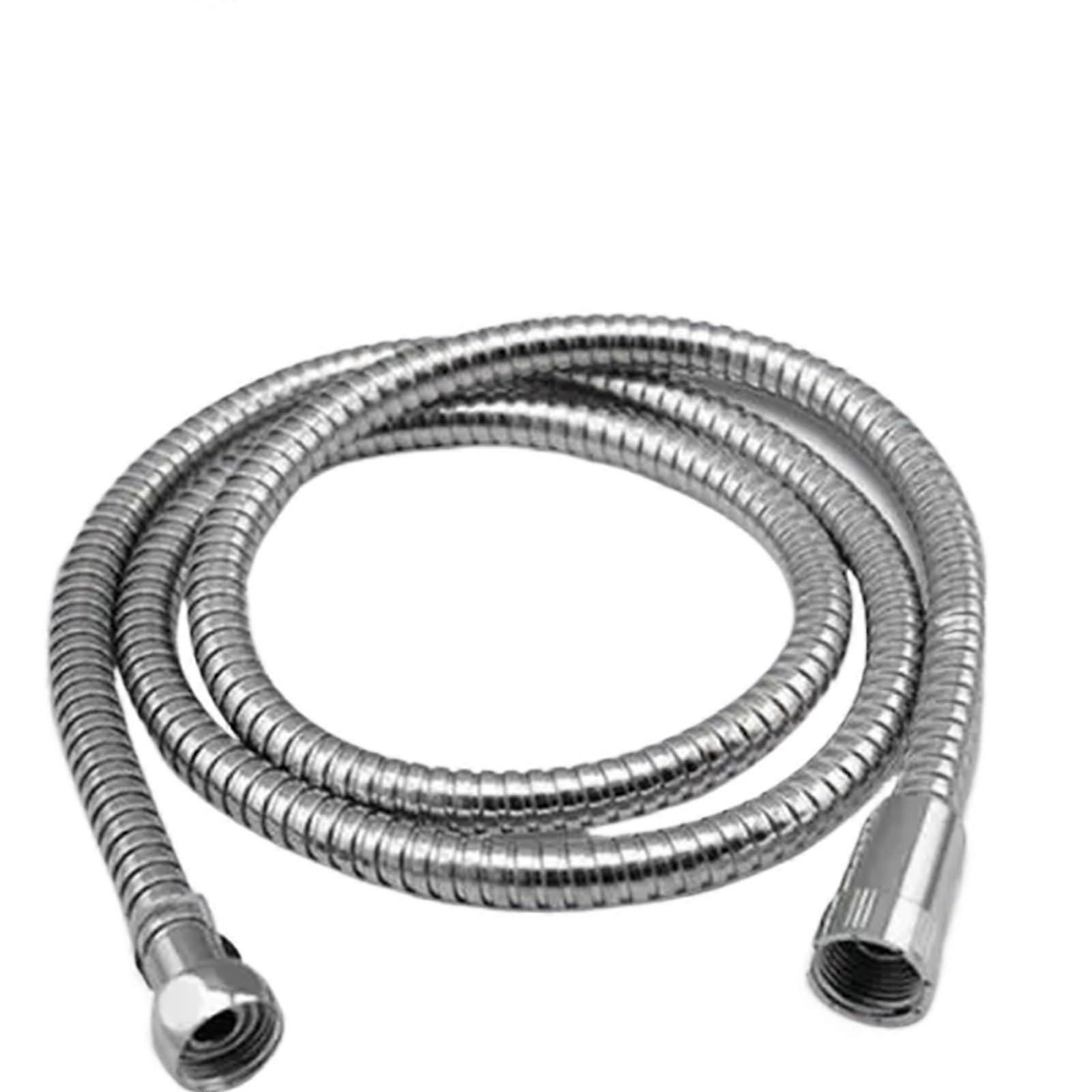 "Flexible 1.5m Shower Hose Stainless Steel with Double Lock for Bathroom Water Connections Silver"
