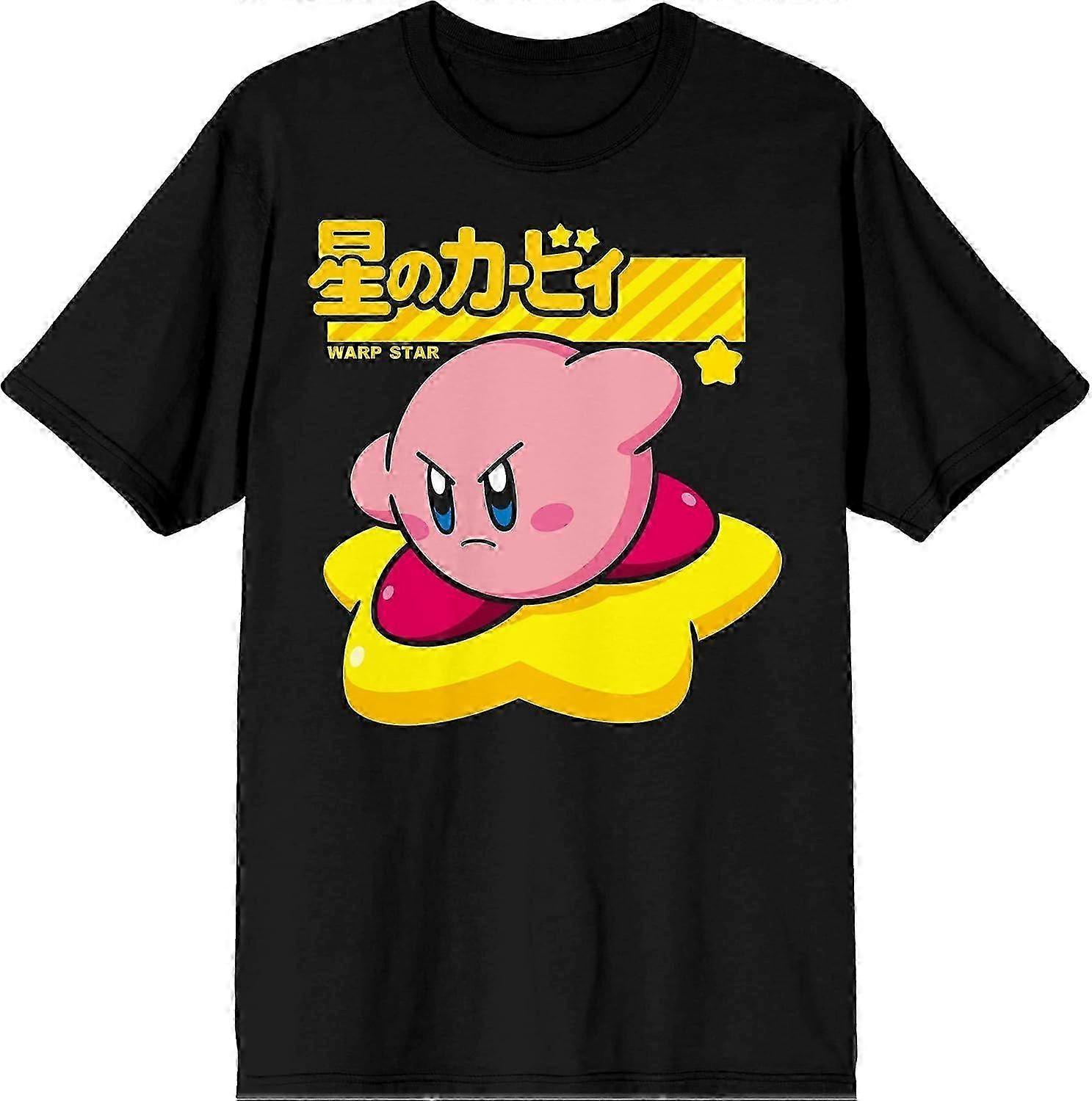 Menns Kirby Retro Videospill Karakter Svart Grafisk T-skjorte Gildan
