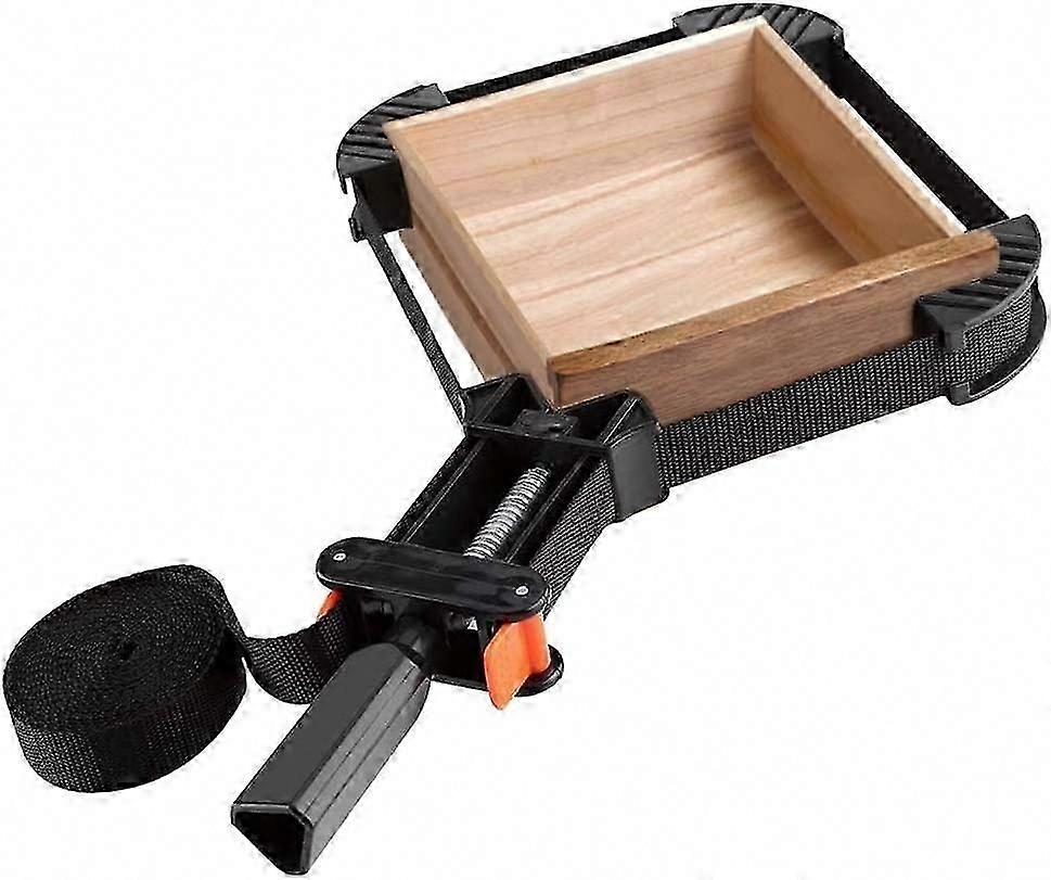 Adjustable 4 Jaw Corner Clamp for Woodworking, 90 Degree Quick Tension Ratchet Fastener with Frame Holder for Straps