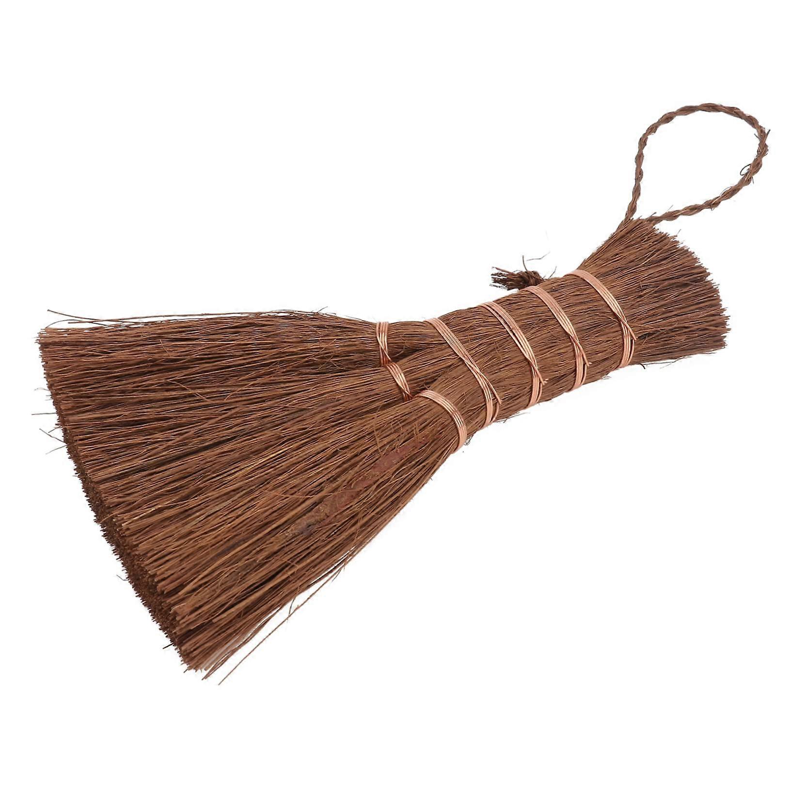 Natural Mini Palm Broom 14x8cm Compact Cleaning Tool with Durable Natural Material and Hanging Rope for Home Surface Care