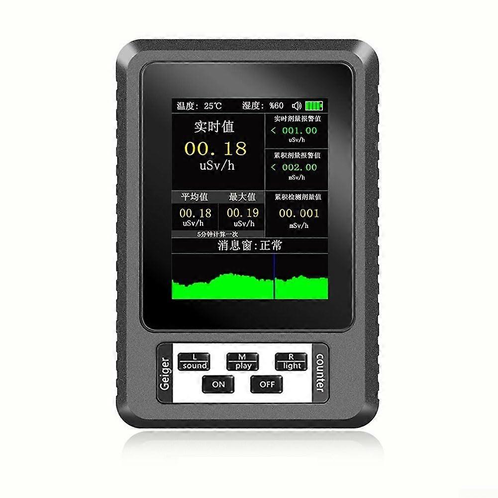 C101 Nuclear Radiation Detector, GM tube for Xray, 0.01 Sv/h, TFT backlight, temp/humidity, 6language