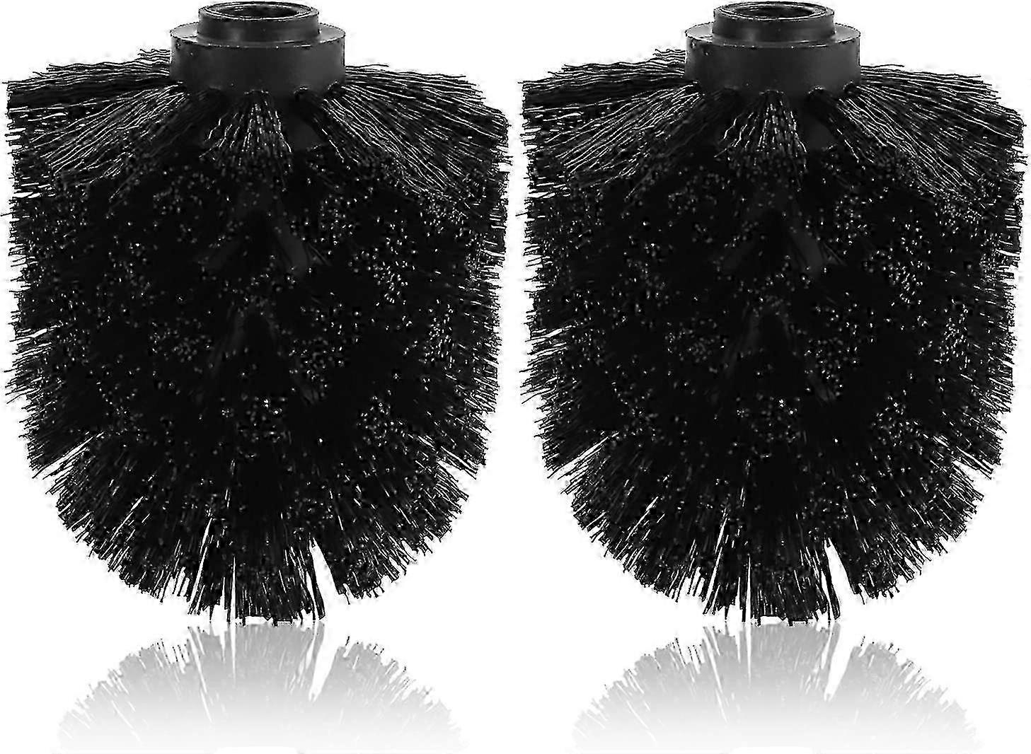 Neu 2er-Pack Toilettenbürsten Ersatzköpfe - 8x9,5cm Schwarz Reinigungswerkzeugköpfe