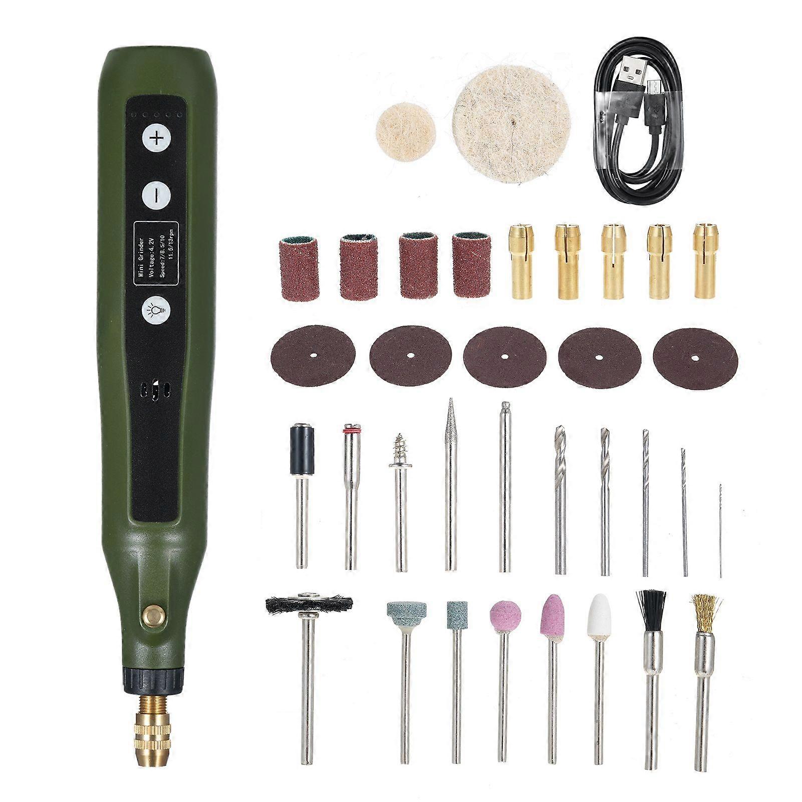 Mini Rotary Tool Kit 5-Speed Grinder Set Multi-Purpose 4.2V Power Rotary Tools with 34Pcs Accessories For Engraving Sanding Grinding Polishing Carving