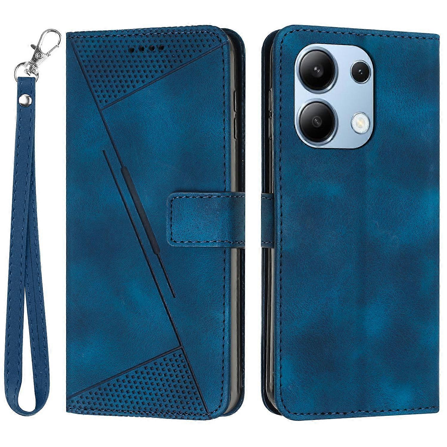 For Xiaomi Redmi Note 13 4G Case Triangle Imprinted Leather Shockproof Phone Cover