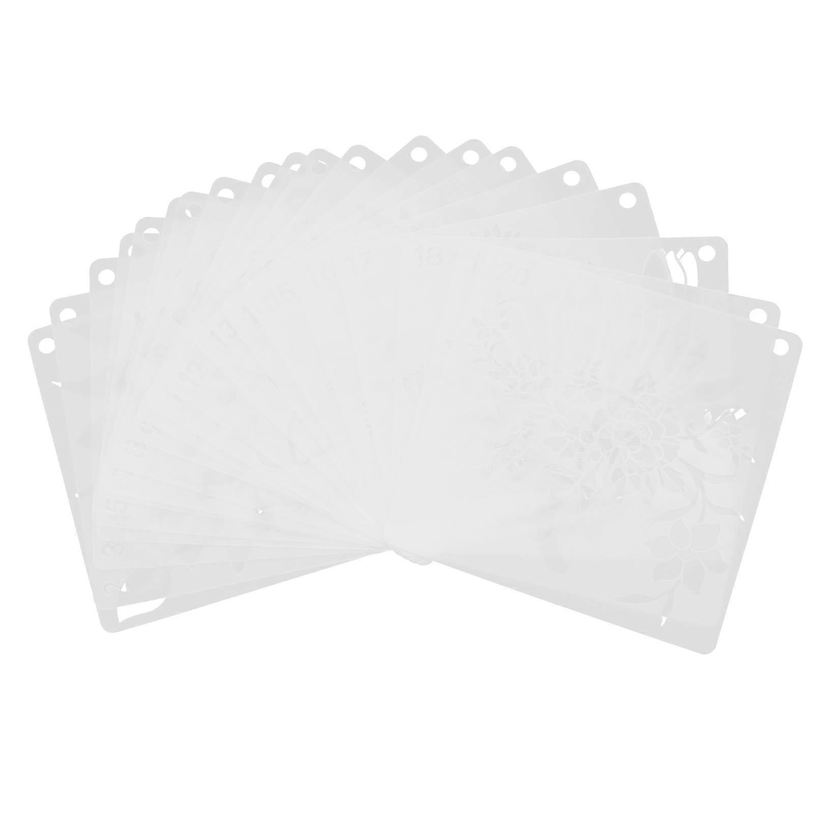 Flower Drawing Template Square for Friends Birthday Home Decoration White Pet Diy Craft Projects 20Pcs